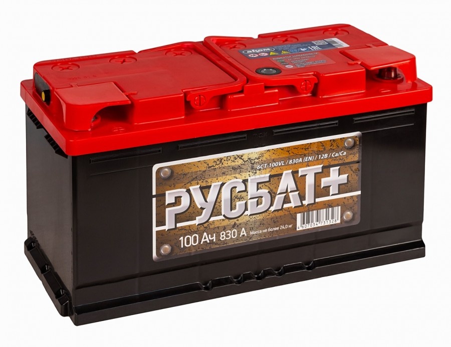 Аккумулятор, Русбат 4607034731328, 100 Ah, прямая полярность